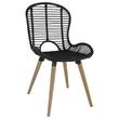 VIX 6 DB MODERN, TERMÉSZETES RATTAN ÉTKEZŐSZÉK, FEKETE