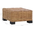 Kép 6/6 - VIX TERMÉSZETES RATTAN DOHÁNYZÓASZTAL 47X47X28 CM