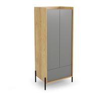 MOBIUS 2D 2 AJTÓS ÁLLÓ SZEKRÉNY, 179 CM, SZÜRKE - A-Z Bútor Webáruház