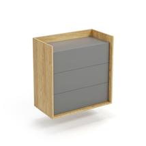 MOBIUS 3S 3 FIÓKOS KOMÓD, SZÜRKE - A-Z Bútor Webáruház