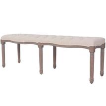 VIX VÁSZON ÉS TÖMÖR FA PAD, 150 CM, KRÉMFEHÉR - A-Z Bútor Webáruház