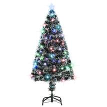 VIX OPTIKAI SZÁLAS MŰKARÁCSONYFA TALPPAL/LED FÉNNYEL, 120 CM, ZÖLD-FEHÉR - A-Z Bútor Webáruház