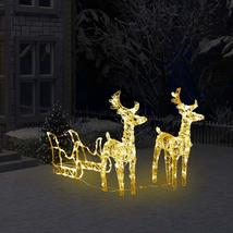 VIX AKRIL RÉNSZARVASOS-SZÁNOS KARÁCSONYI DÍSZ 160 LED-DEL, 130 CM, MELEG FEHÉR - A-Z Bútor Webáruház