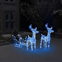 VIX AKRIL RÉNSZARVASOS-SZÁNOS KARÁCSONYI DÍSZ 160 LED-DEL, 130 CM, KÉK - A-Z Bútor Webáruház