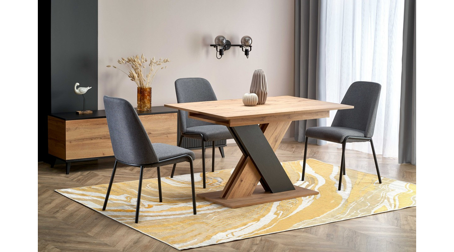 Asztal Xarelto 130/175 – Tölgy Wotan/Fekete