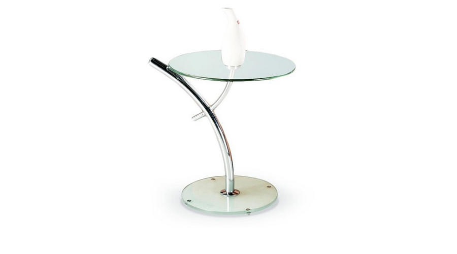 Dohányzóasztal Iris üveg/krómozott acél