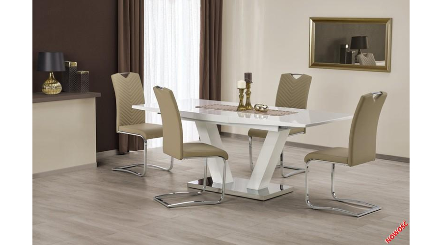 Asztal Vision 160/200 Mdf/Acél – Fehér