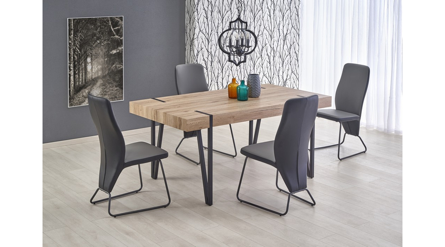 Asztal Yohann 170 Mdf/Acél – Tölgy San Remo/Fekete